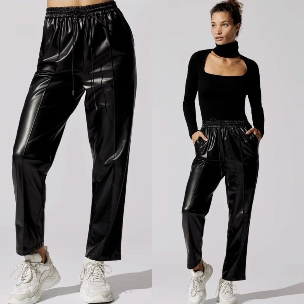 Jonathan Simkhai Tay Vegan Leather Drawstring Jogger Small